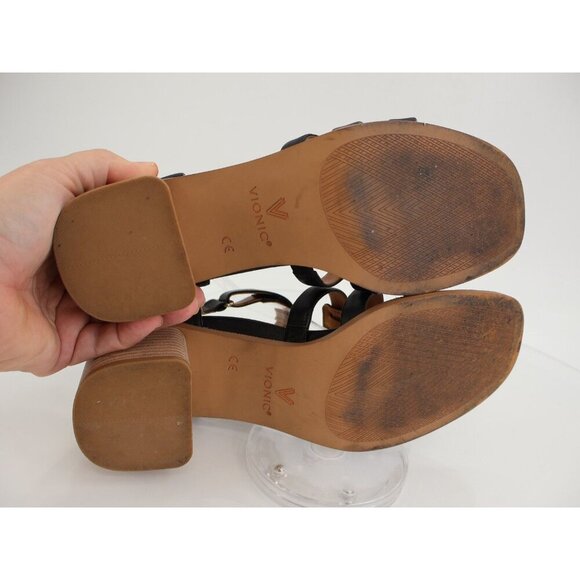 Vionic Maisy Sandals Womens Size 9.5 Block Heel Slingback Strappy Black - Picture 10 of 10